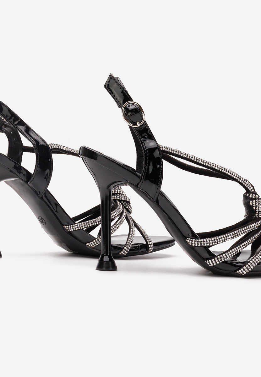 Sandales élégantes à talon noires Lexia