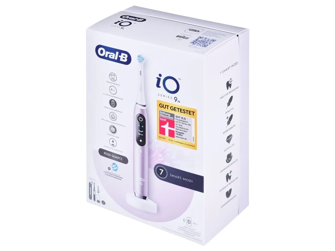 Braun Oral-B iO Series 9N, electric toothbrush (pink/white, Rose Quartz)