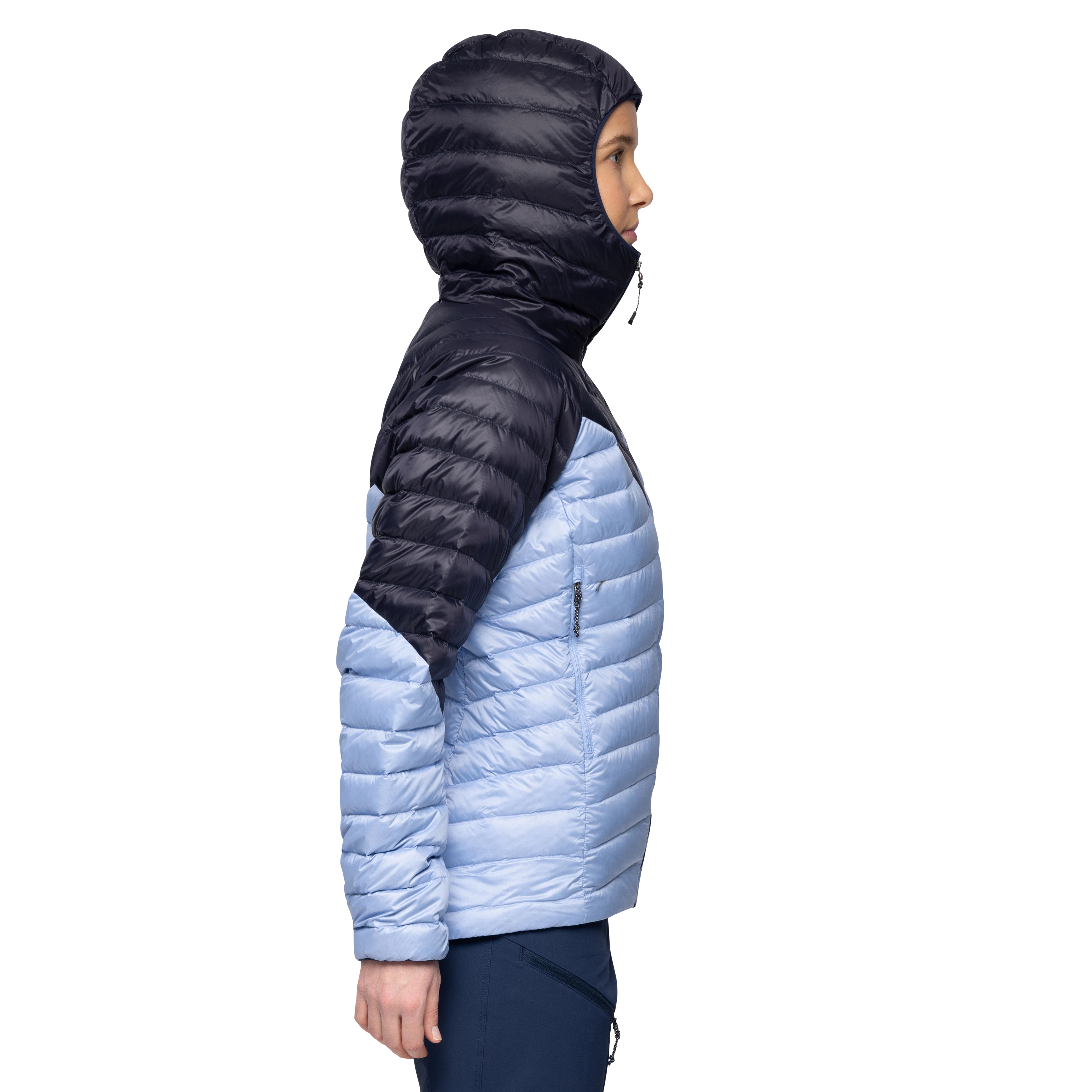 Tind Light Down Jacket Hood Women Blueberry Milk / Navy Blue