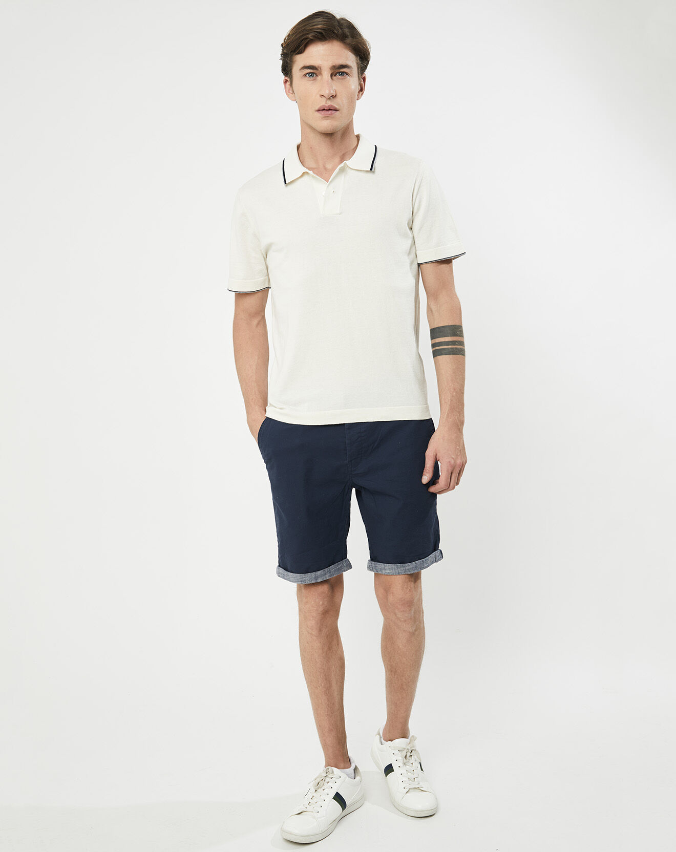 Hackett London Polo en maille Coton & Soie beige