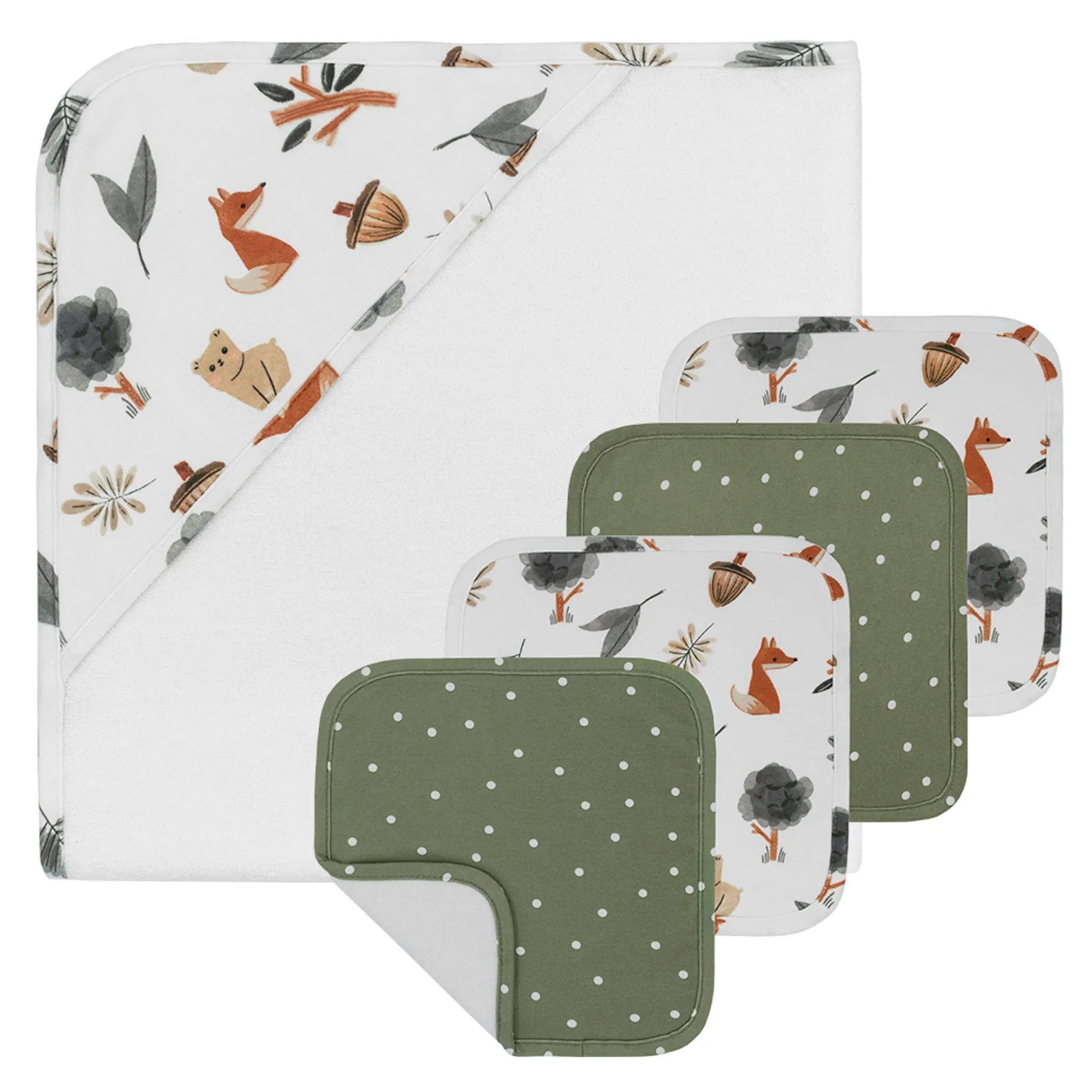 Living Textiles Ensemble Cadeau pour le Bain - Forêt
