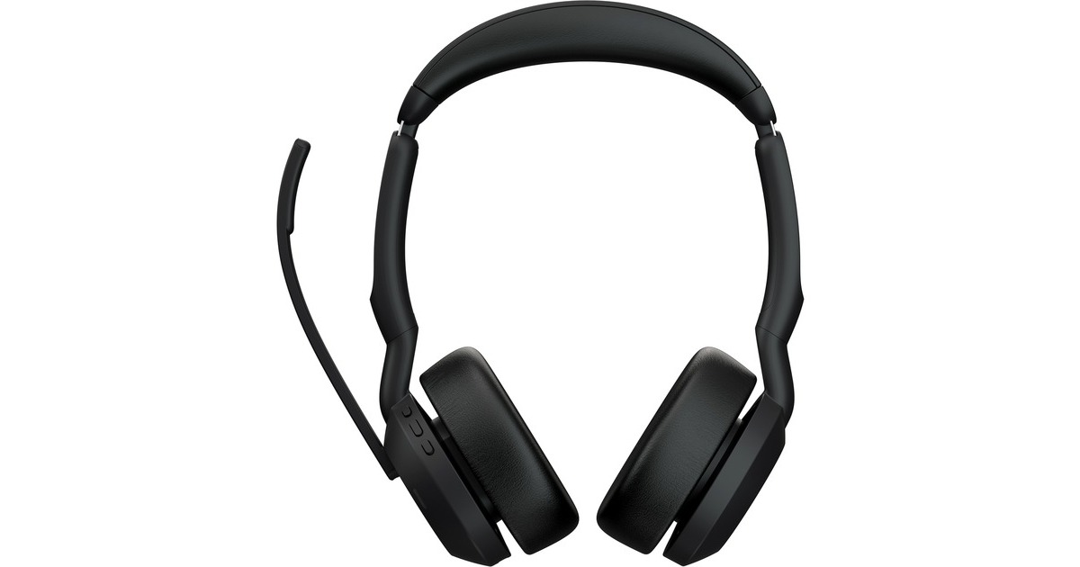 JabraEvolve2 55, Incl. oplaadstandaard on-ear headset  (Zwart, Stereo, Microsoft Teams, USB-A, Link380a)