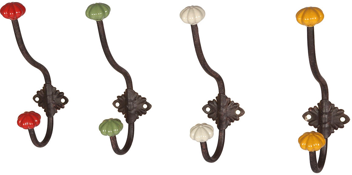 Ambiente Haus Garderobenhaken »Haken mit Keramik - grün 23cm«
