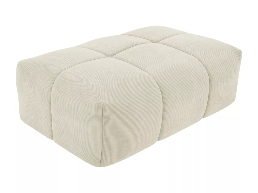 Pouf en velours côtelé beige NAEMIA de Maison Céphy