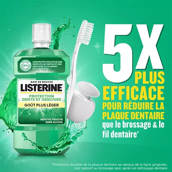 Enxaguante bucal Listerine Dentes e Gengivas, Sabor Suave, Proteção 500ml