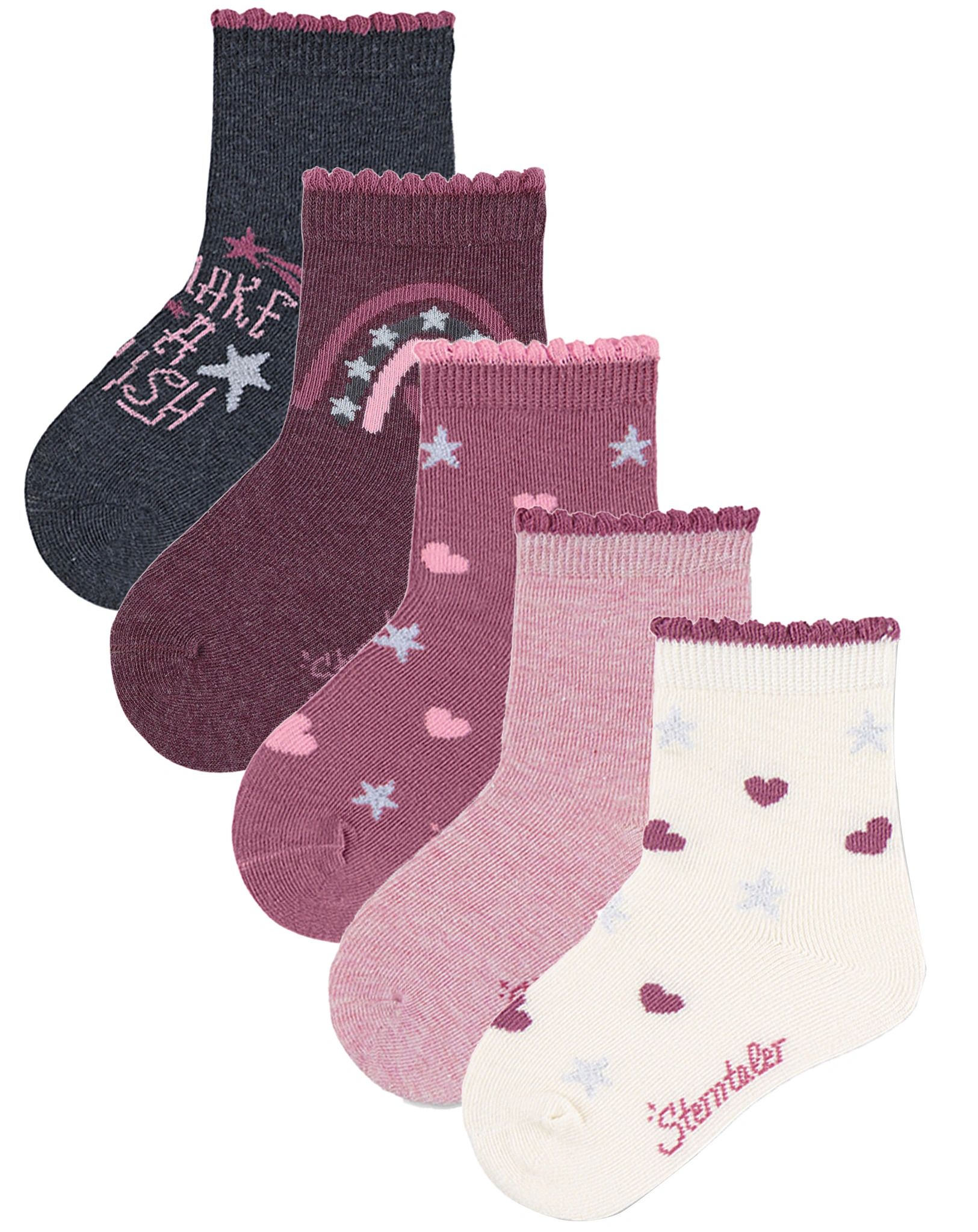 Socken MAKE A WISH 5er-Pack in pink