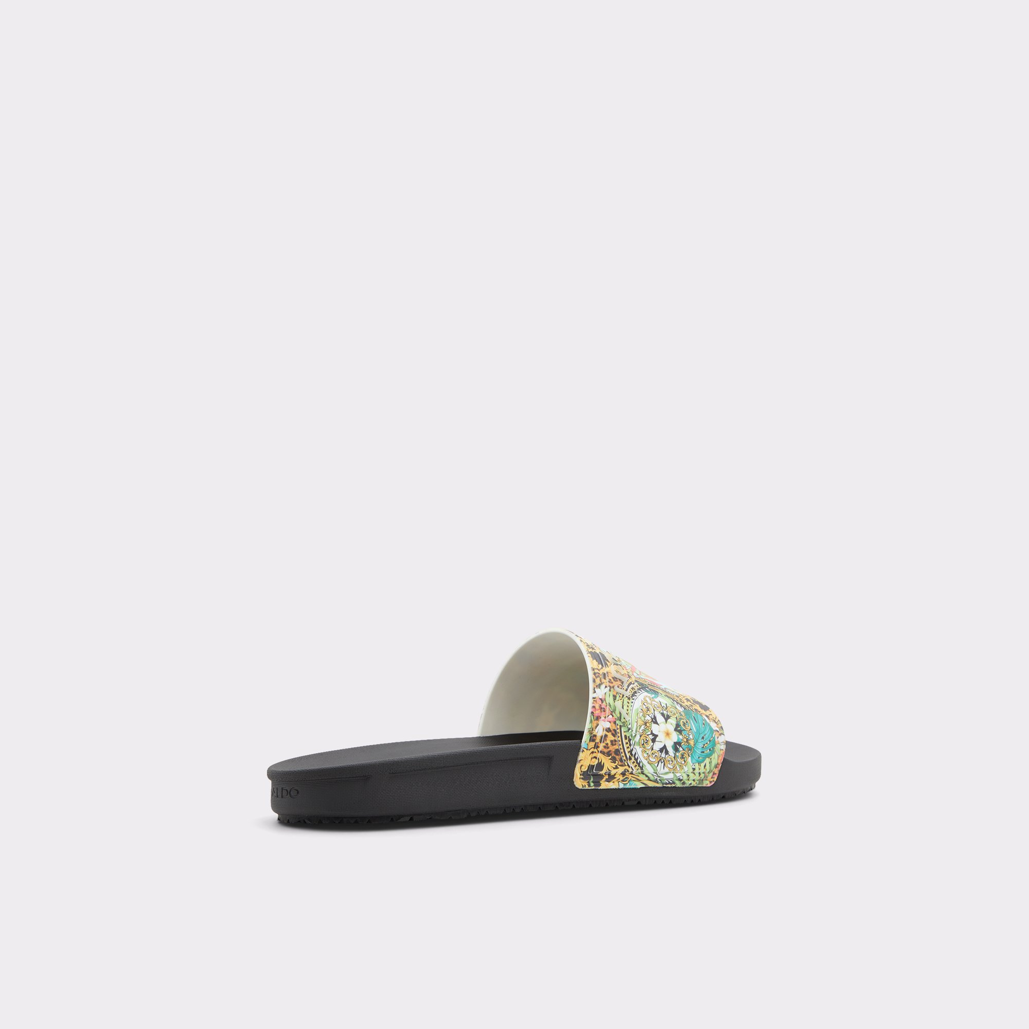 Dinmore Black Synthetic Print Men Slides