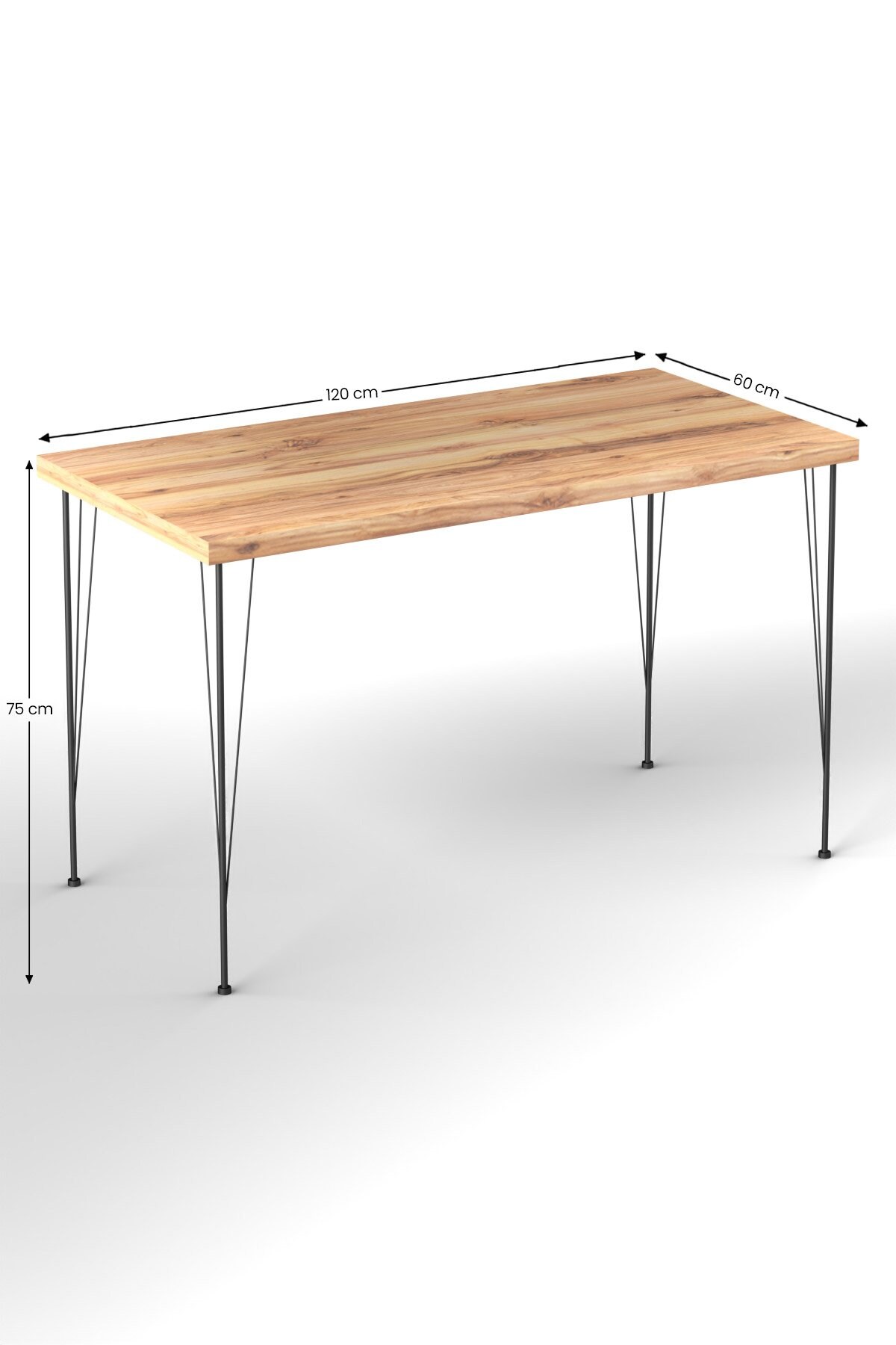 Homtex Tisch & Stühle Set Eiche/Schwarz, 120x75 cm - Stilvoll und robust