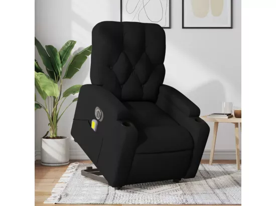 Fauteuil inclinable massant électrique Noir Tissu