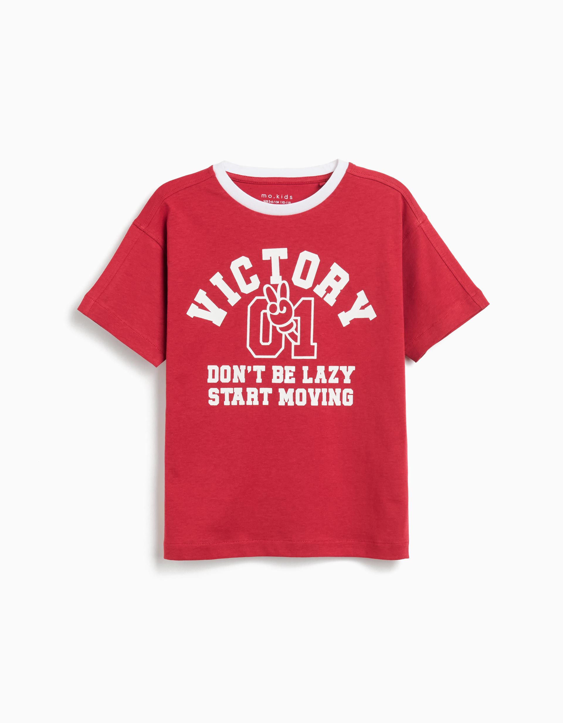 T-shirt Print, Menino, Vermelho Escuro