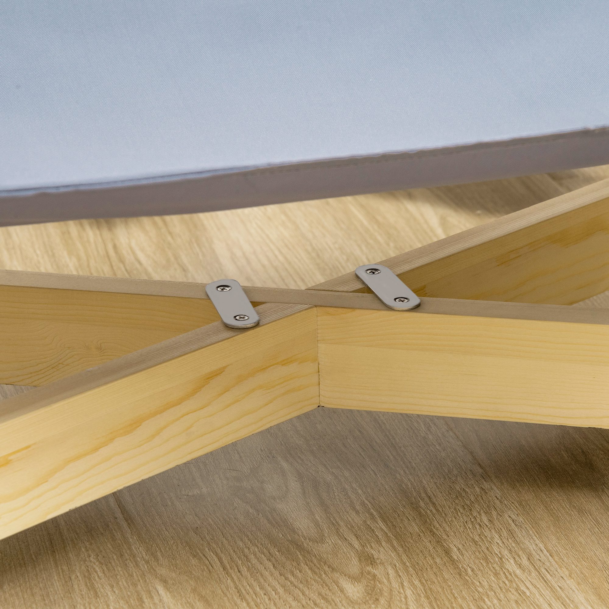 PawHut Haustierbett mit Kissen grau, natur 72L x 40B x 25H cm