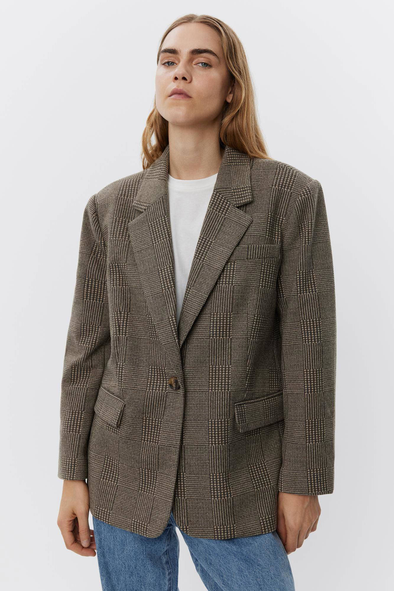 Sofie Schnoor geruite oversized blazer ChantallySW bruin