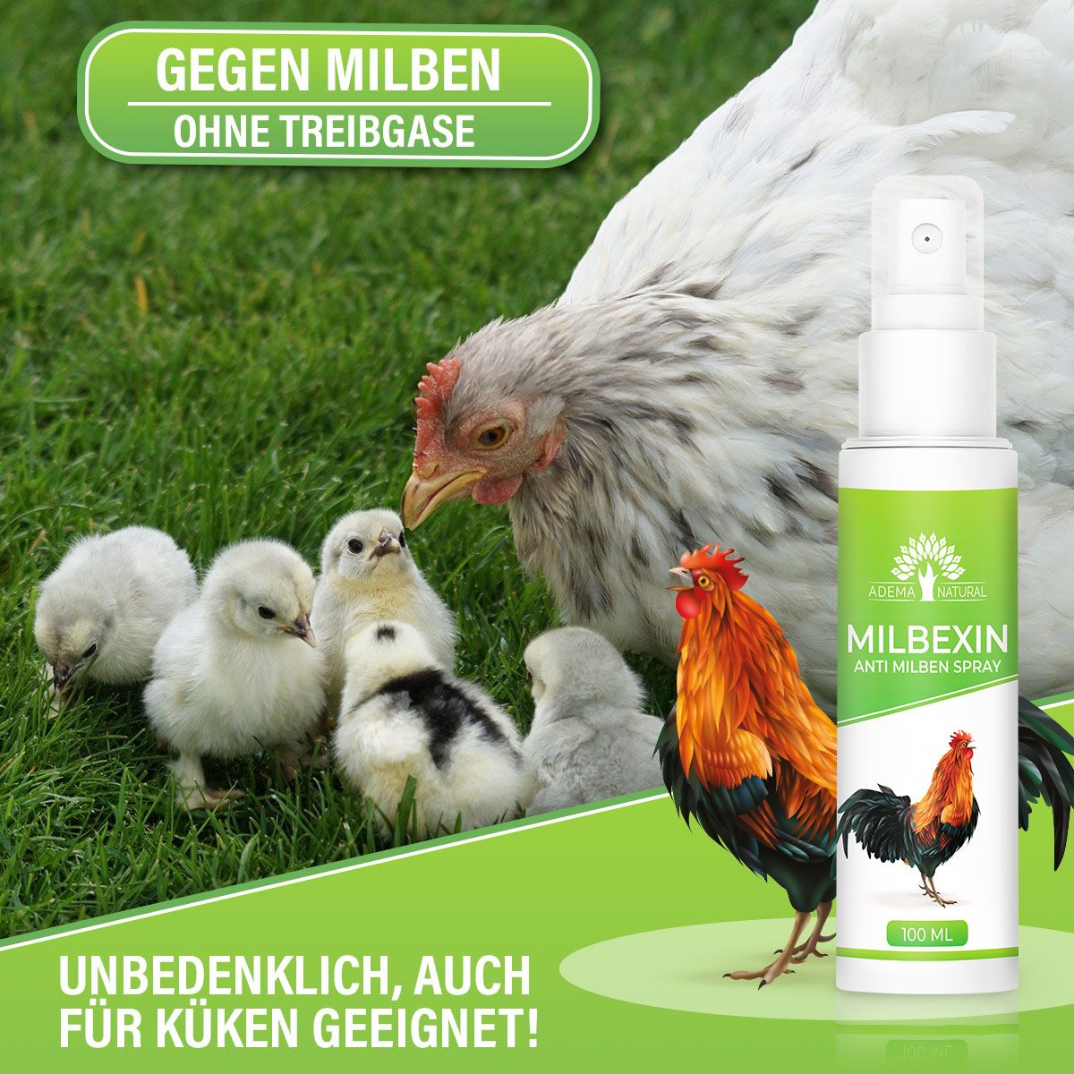 Adema Natural® | Milbexin | Mittel gegen Milben für Hühner