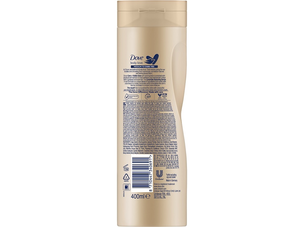CREME CORPO DOVE VISIBLE GLOW DARK 400ML