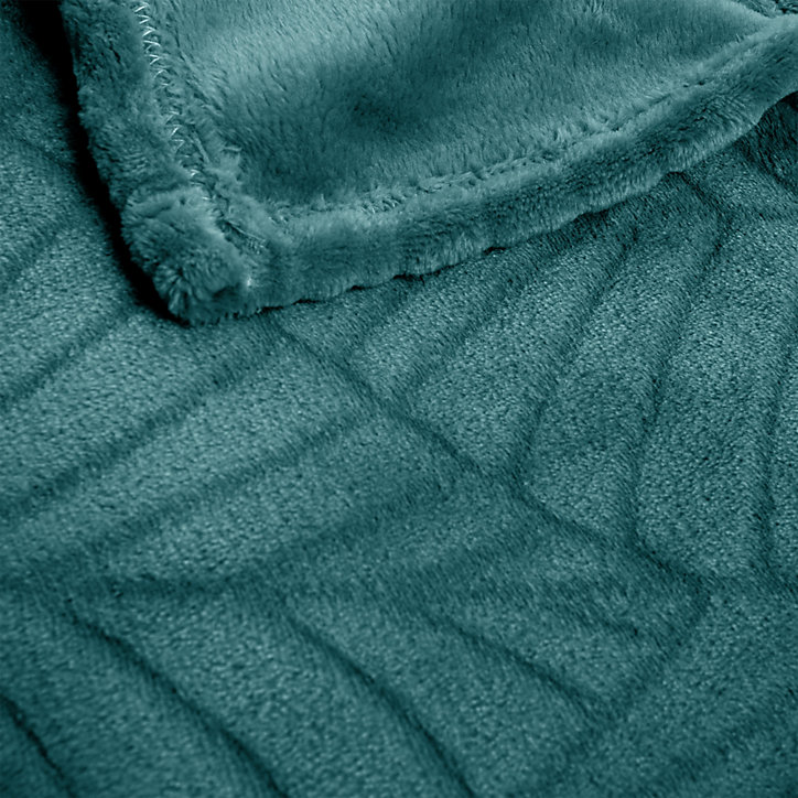 Plaid Avery palm bleu JBY Creation L.180 x l.120 cm