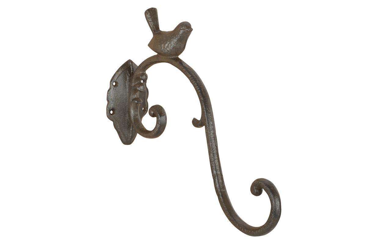 Wandhaken mit Vogel 24 cm, BraunWanddekoration mit Haken