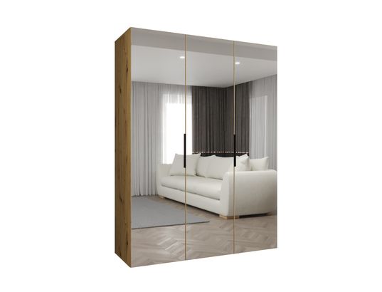 ABIKS MEUBLES - Armoire marbella 3 202/150/52 3 portes (artisan/noir)