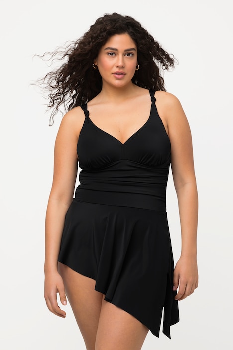 Badekleid, Drapierung, Softcups, integrierter Badeanzug
