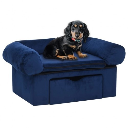 sofá de pelúcia azul para cachorro da vidaxl