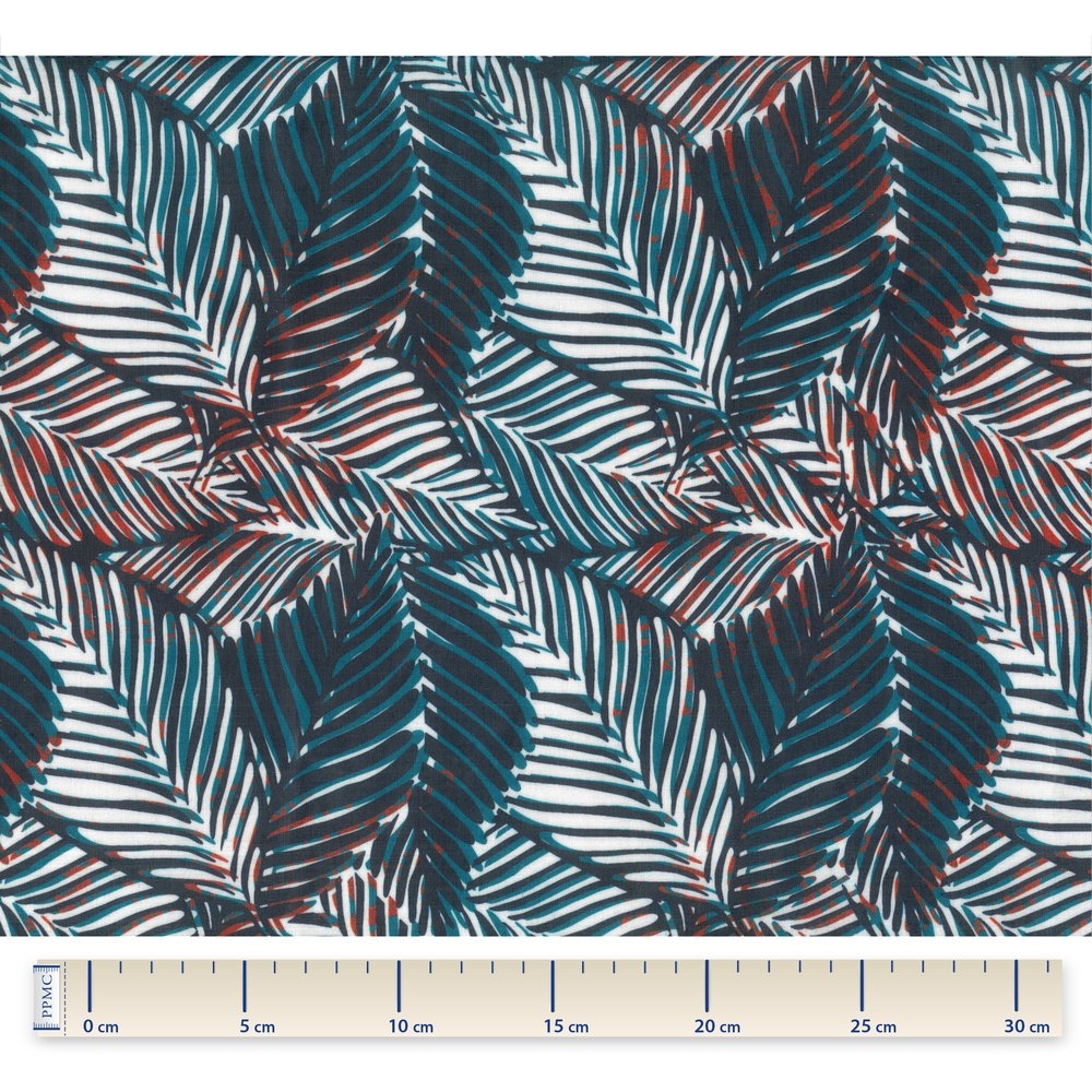 Tissu Enduit Au Mètre Feuillage Marine