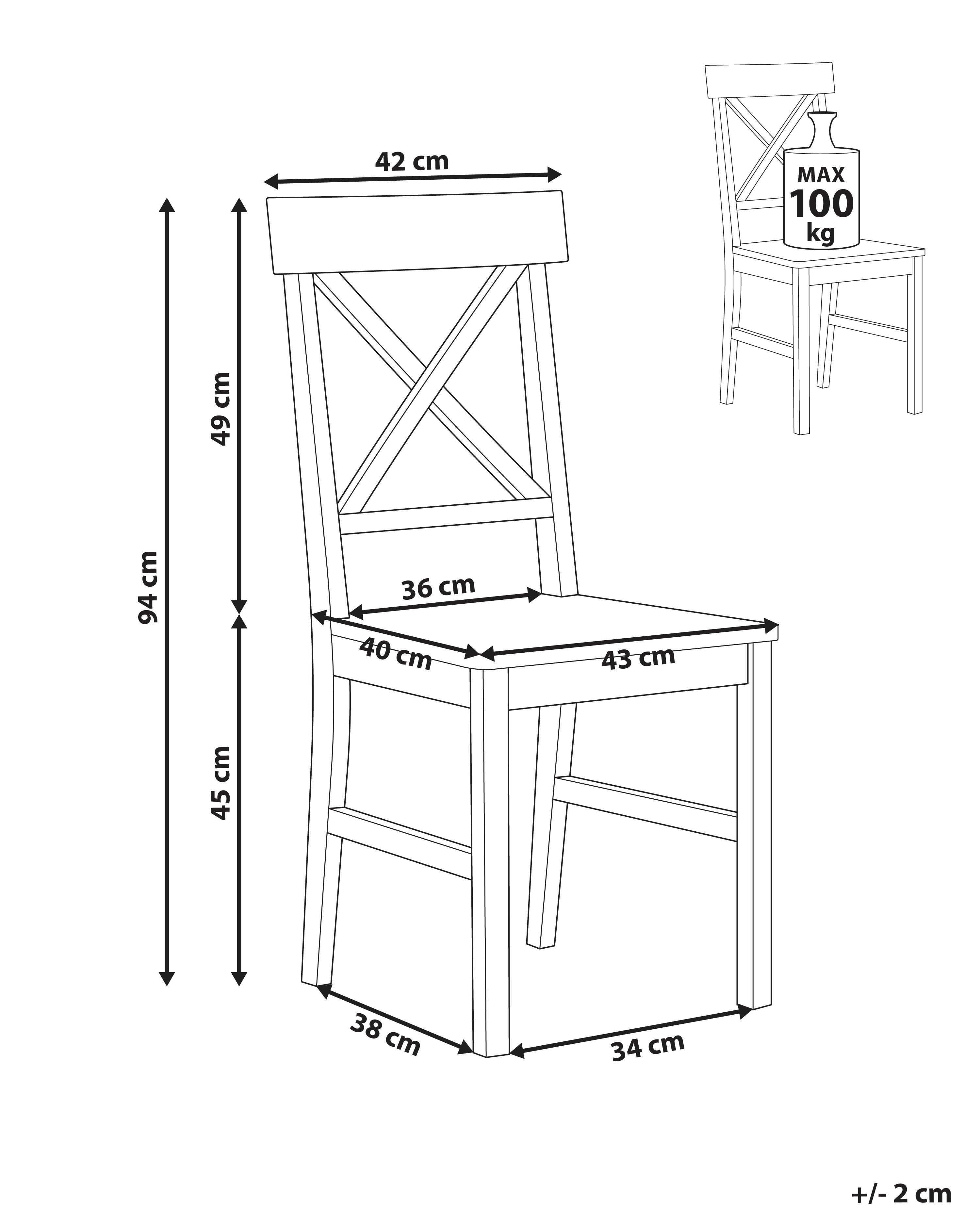 Set van 2 eetkamerstoelen BARLEE Populierenhout Wit
