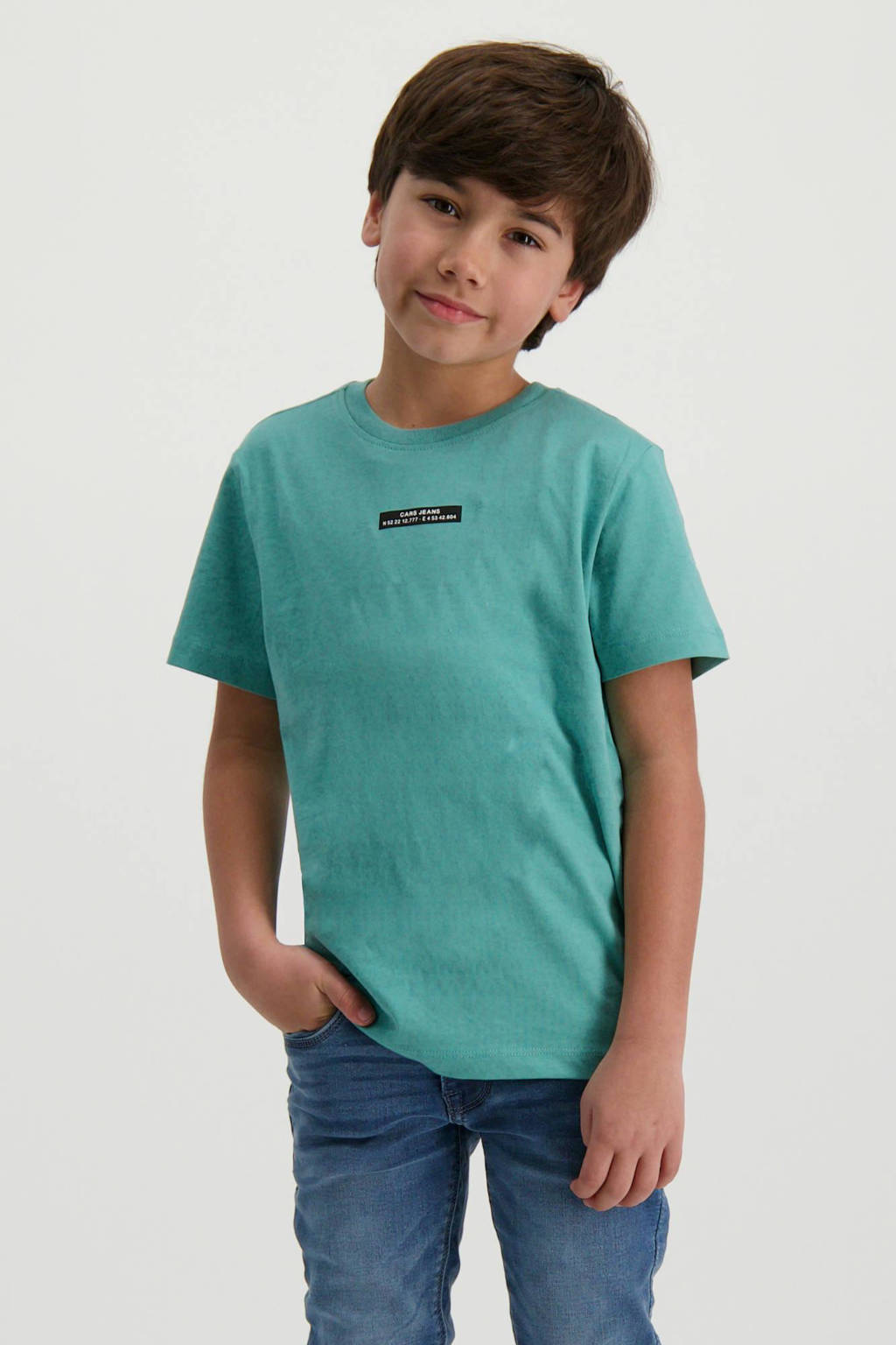 Cars T-shirt SONO met tekst turquoise