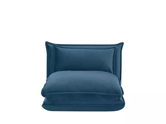 Nala - Chauffeuse convertible 1 place en velours - Bleu foncé