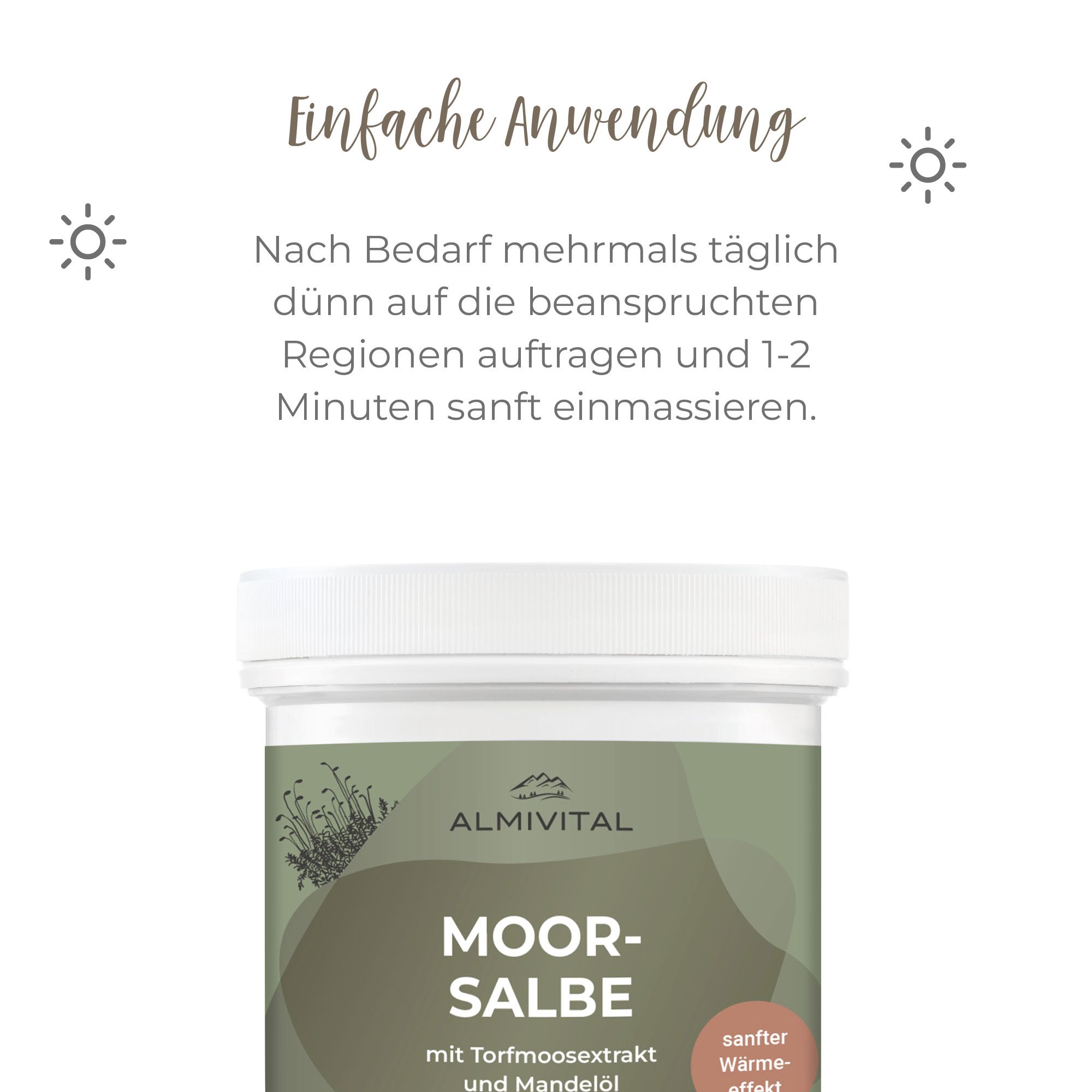 ALMIVITAL Moorsalbe mit Moor-Extrakt, Arnika, Rosskastanienextrakt & Rosmarinöl – Intensive Pflege