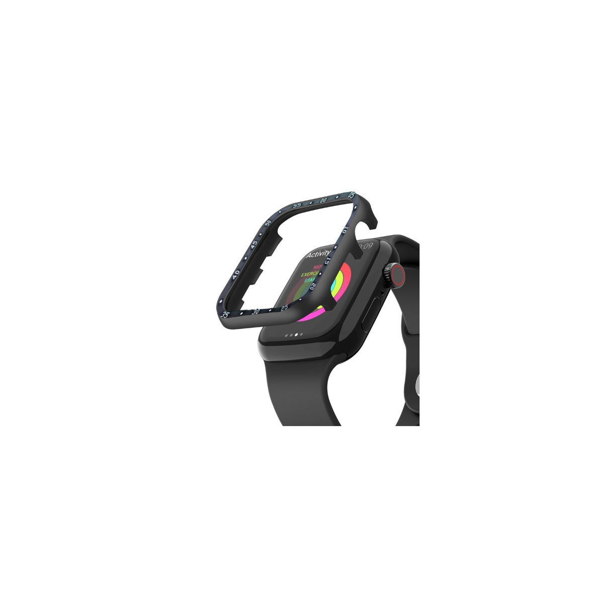 Smartwatch beskyttelsesdeksel i aluminiumslegering Sort Apple Watch SE / 8 / 7 / 6