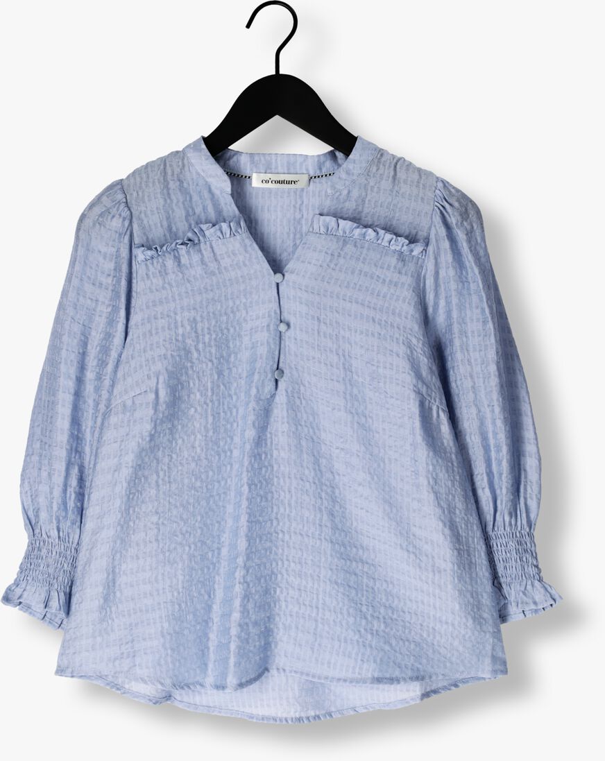 lichtblauwe co'couture blouses charliecc frill ss shirt