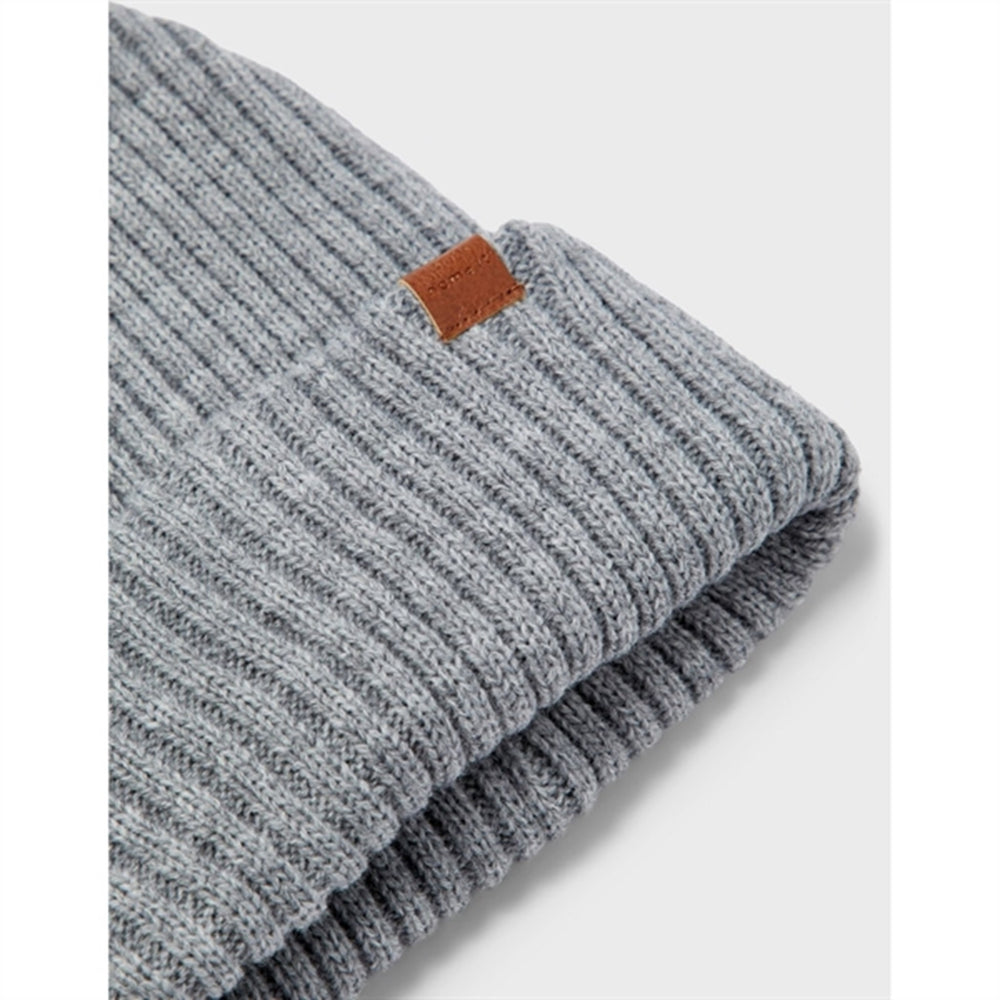 Grey Melange Milan Strik Beanie - Name It