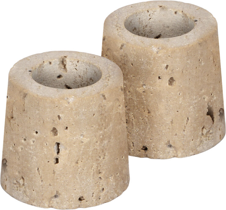 Uyuni Travertine Candleholder taper, S, Desert beige, 2-pack, 3,5x Desert beige