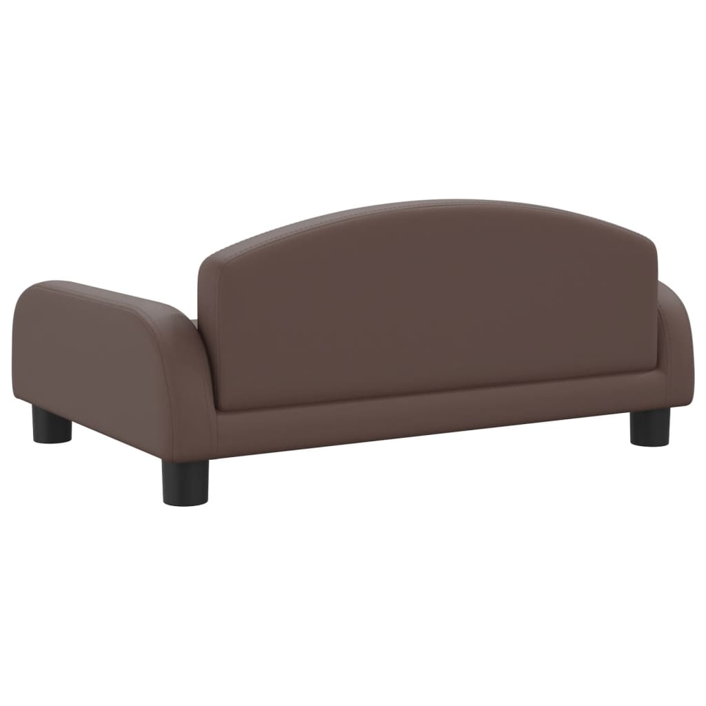 Cama para cães em couro sintético marrom vidaXL, 70x45x30 cm