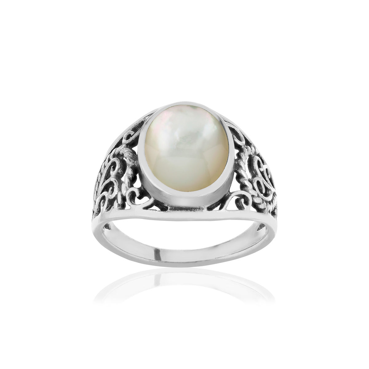 Bague argent 925 nacre