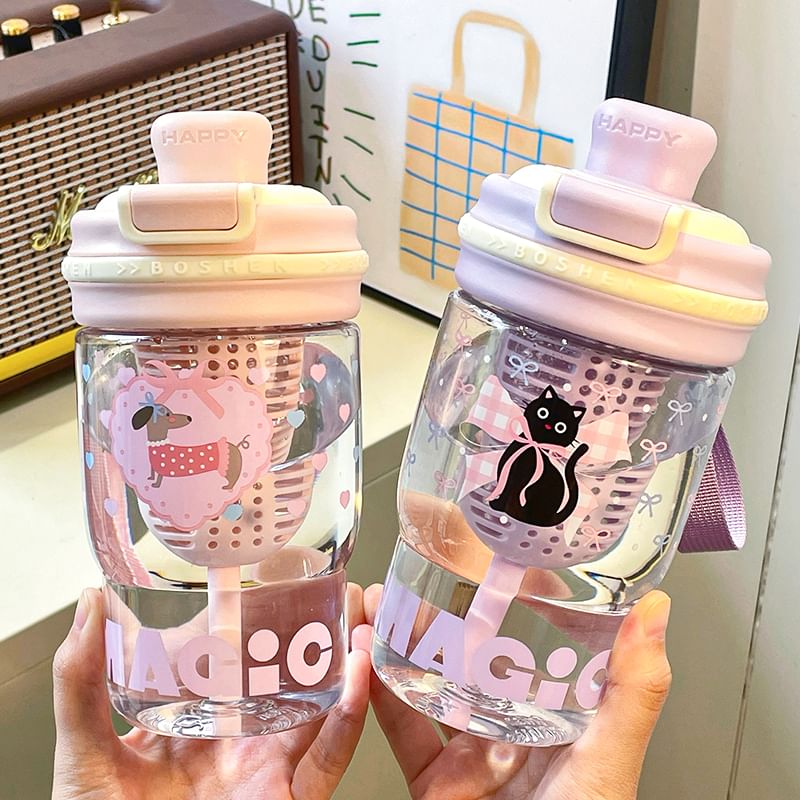 Momoi - Thee-infuser drinkfles met dierenprint