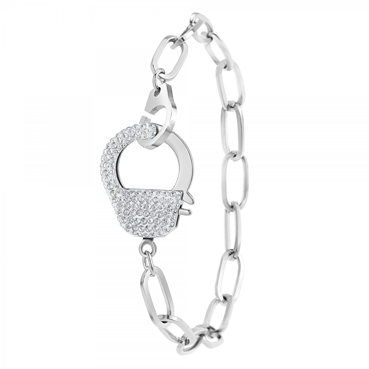 Bracelet menotte en acier inoxydable SC Crystal