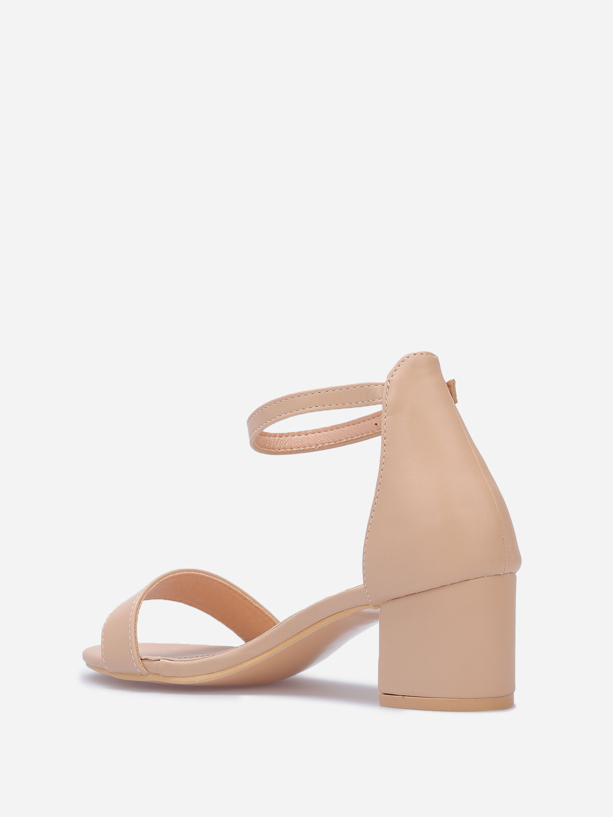 Sandales à talon carré grandes tailles- Beige