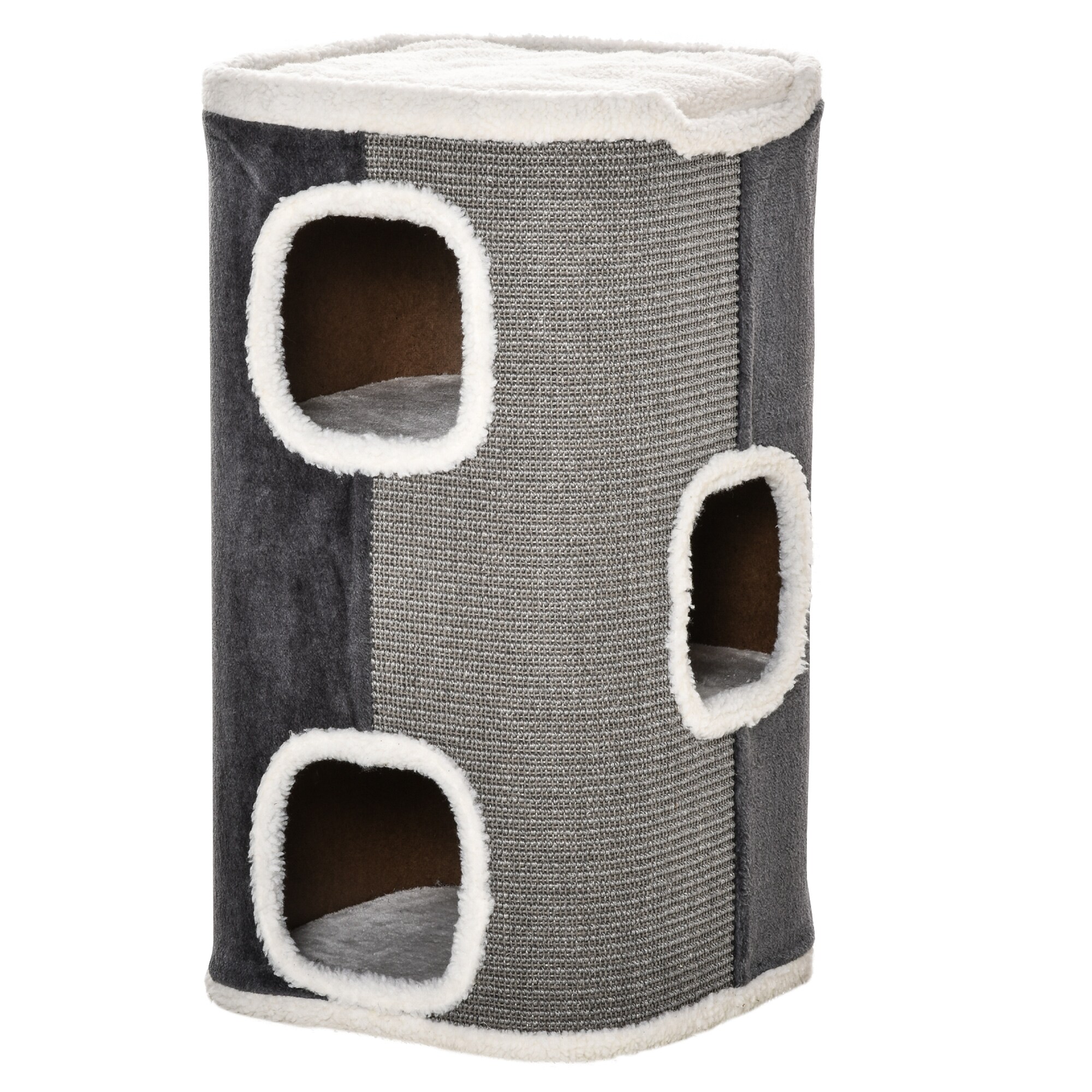 PawHut Kratzbaum mit 3 Etagen bunt 40L x 40B x 74H cm