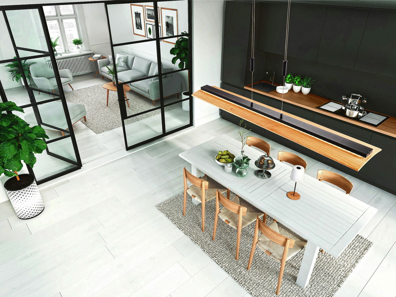 Fischer & Honsel Pendelleuchte SHINE-WOOD