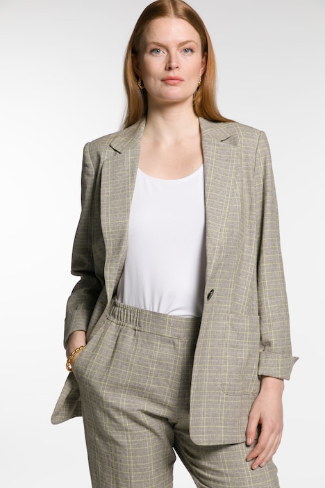 Karo-Blazer, Reverskragen, Halbfutter