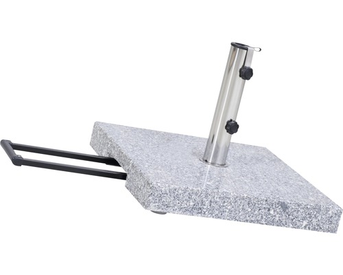 Siena Garden Granieten Parasolvoet, 45 kg, 50 x 50 cm, Granietgrijs, Wind- en weerbestendig, Roestvrij staal