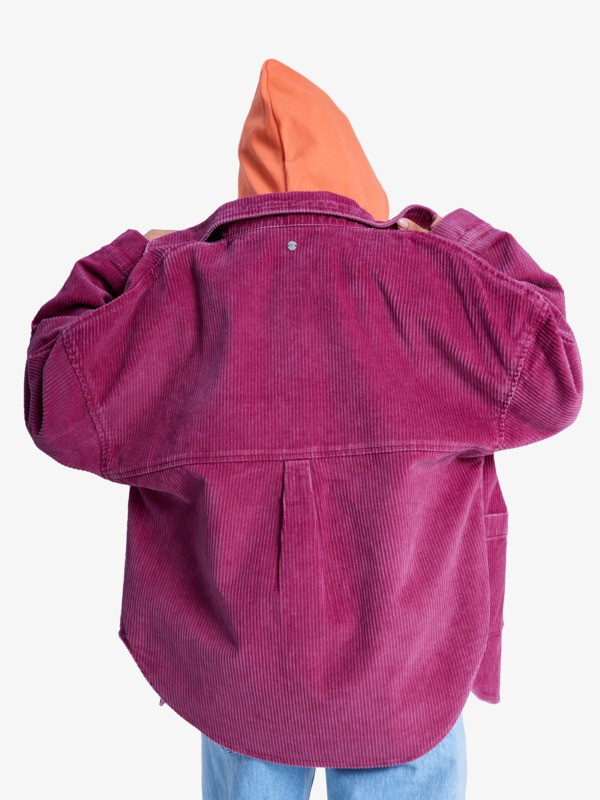 Kick Back Washed Veste oversize en velours côtelé Rouge Femme
