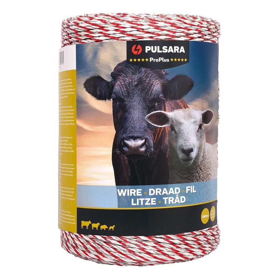 Pulsara Pro Plus - Schrikdraad - 27 cm - 1000 Meter - Wit - 18.5 cm - 100000 cm