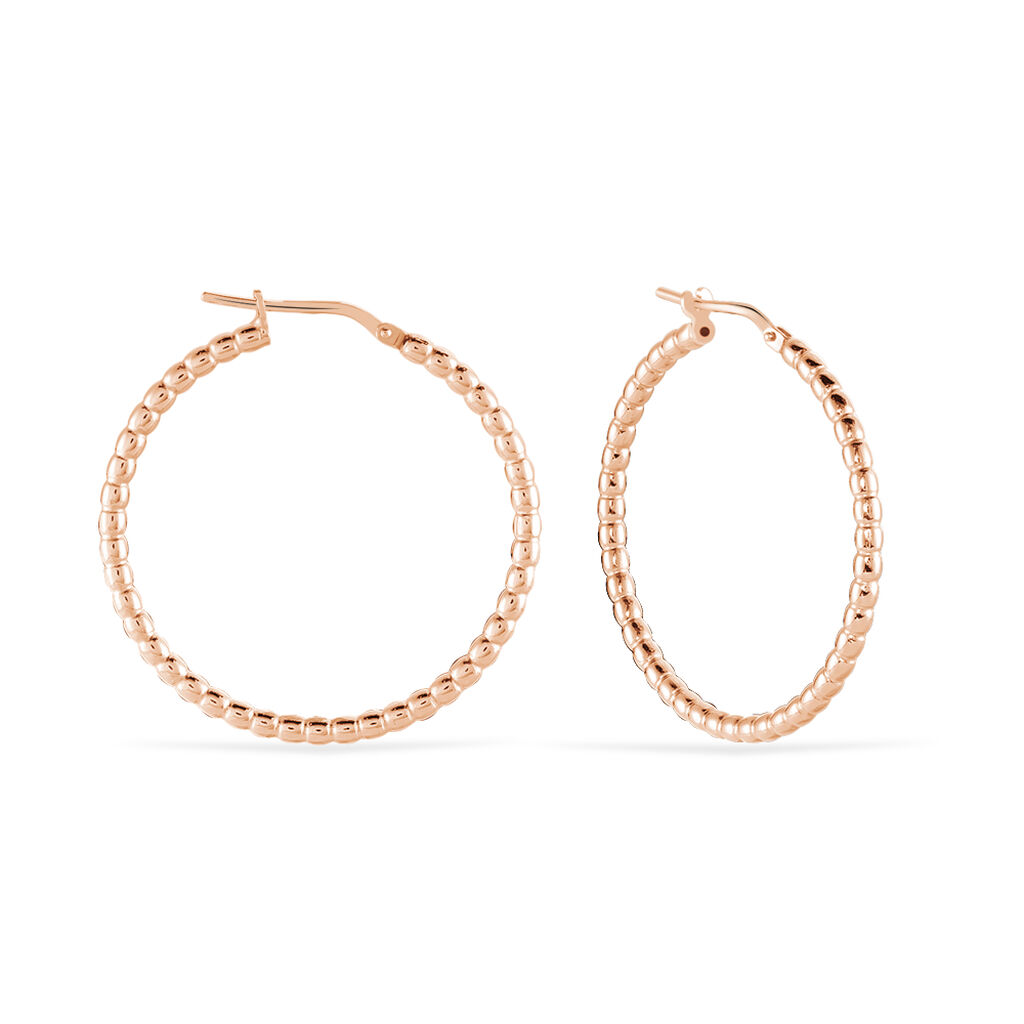 Créoles Adyson Effet Perle Argent Rose
