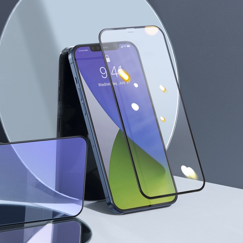 (2er Set) Baseus - iPhone 12 / iPhone 12 Pro Vollbild Curved Panzer Glas Display - Schwarz