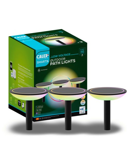 Calex Smart Outdoor Path Lights 24v - Tuinverlichting - 1060 g Multi-Color 3 stuks 24v