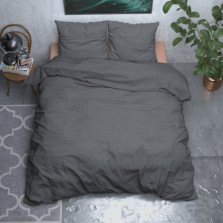 Dekbedovertrek Flanel Jason - Antraciet