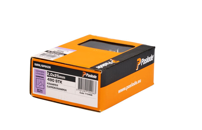 Hegnskrampe 2,0 x 25 mm 490 stk. - Paslode