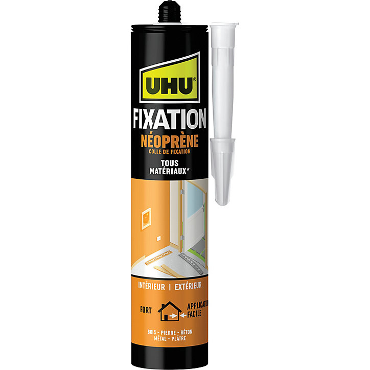Colle de fixation néoprène UHU beige cartouche 350g