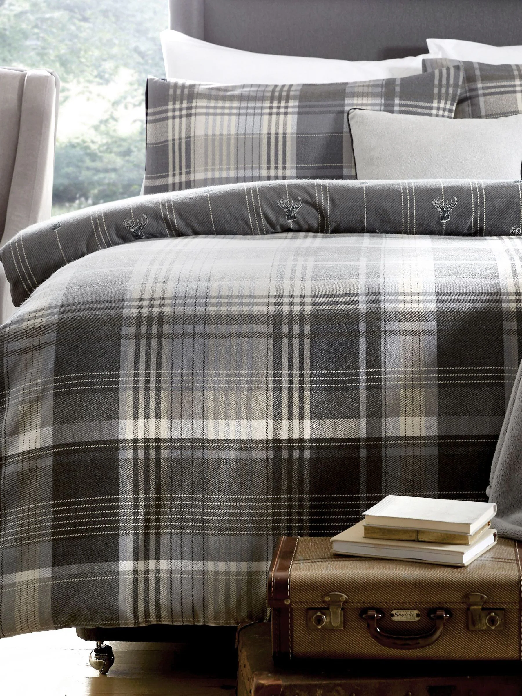 Dreams & Drapes geruit Connolly 100% katoenen dekbedovertrek en kussensloopset